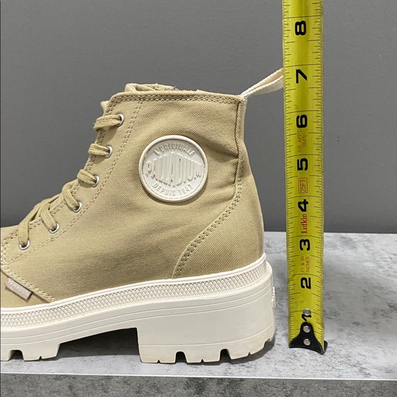 Palladium Beige Lace-Up High Top Athletic Boots Size 7 - Picture 12 of 16